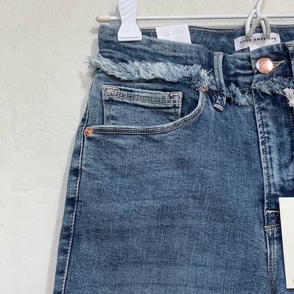 Good American Good Legs Under Fray Waistband High Rise Skinny Jeans size 4 / 27 - Picture 9 of 11